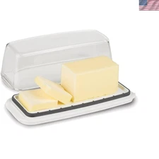 Elegant White ProKeeper Butter Keeper with Measurement Markings & Non-Slip Base