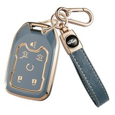 Soft TPU for Chevy Key Fob Cover with Keychain, Key Case Shell Full A-blue