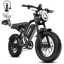 Hikeep ebike 1000W Peak Mountain e bike 20" Fat Tires Dirt Ebike 15Ah for Adults
