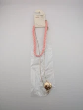 Carisma Choker Necklace Pink Braided Cord Gold Tone Locket Women New USA Made