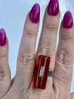 Vintage NOS Baltic Amber 925 Silver Modernist Statement Ring Long Rectangular