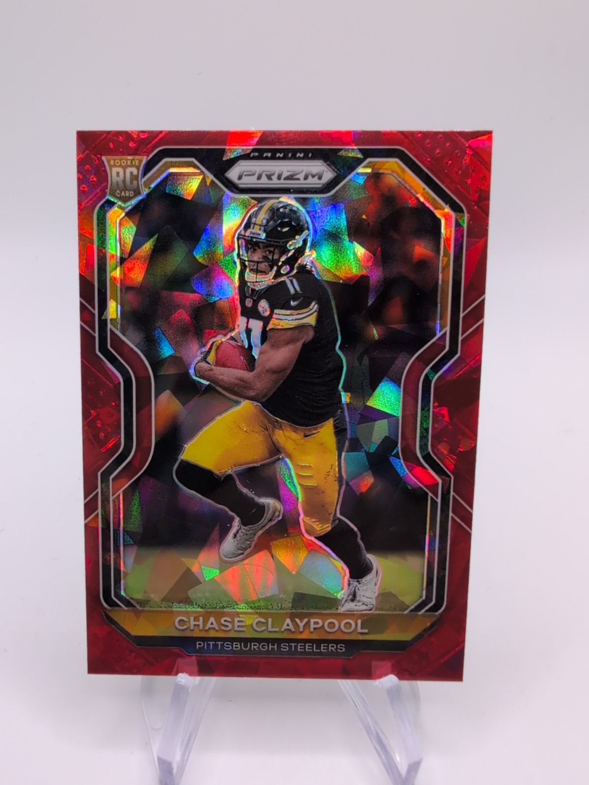 2020 PANINI PRIZM CHASE CLAYPOOL RED CRACKED ICE RC #392 SP ROOKIE STEELERS