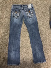 BIG STAR Women's bootcut Jeans Stretch Embroidered Pockets size 27R