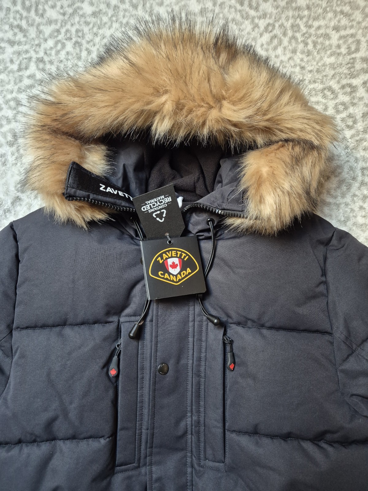 Zavetti Canada Oshawa 2.0 Puffer Parka Jacket Size UK M Black Zipped Pockets image 2