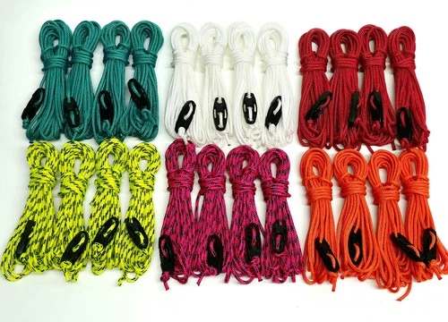 Guy Ropes 3mm 2.5m or 4m Guy Lines Tent Camping Cords Heavy Duty Pack of 4