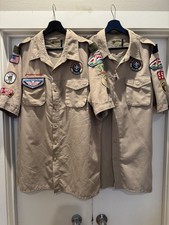 LOT OF 2 Boy Scout Of America BSA Uniform Vented Shirt Mens LRG 100 Polyester