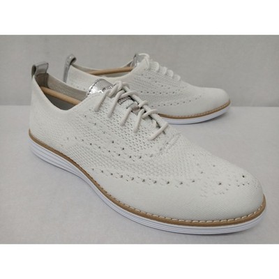Cole Haan Womens Grand Stitchlite Wingtip Oxford White Knit Shoe W11514 Size 8.5