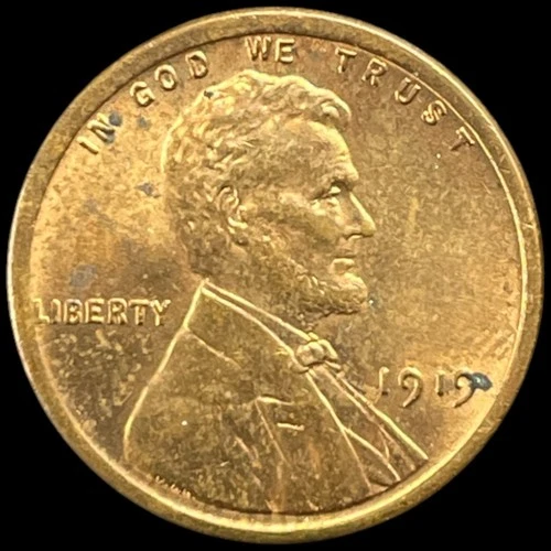 1919 Wheat Cent Lincoln Penny EXCELLENT AU/MS w/ MINT LUSTER Antique US 1c Coin