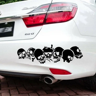 Skull Aufkleber 30x10 Cm GROß Schwarz Weiß Totenkopf Auto Sticker Schädel - Bild 1 von 4