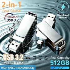 512GB USB Stick Typ C & USB 3.2 Speicherstick Metall OTG Handy Laptop PC …