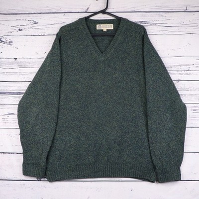 Country Trader Strick Woll Pullover Herren L XL Relaxed Sportlich Country Grün