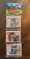 1982 Topps Baseball Unopened Rack Pack Tim Raines & Pete Rose HL Highlights Top
