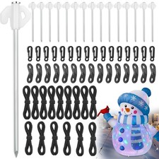 60 Pcs Metal Inflatable Stakes and Tethers 7.7'' Heavy Duty Ground with Hooks