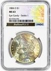 1884 O MORGAN SILVER DOLLAR NGC MS63 TONING,GREAT EYE APPEAL  EYE CANDY SERIES 1