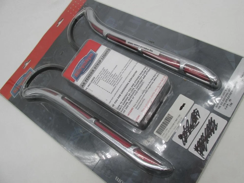 Tiras de luces de freno de funcionamiento para guardabarros trasero cromado Kuryakyn NOS HArley Davidson 7758 Foto 2 de 4