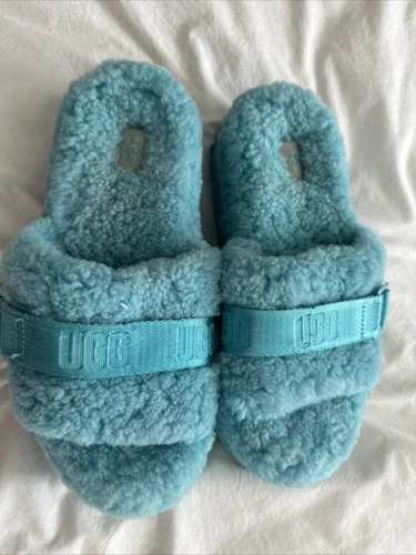 Sandali pantofole UGG Fluffita Slides donna 8 8 5 trasparenti acqua shearling plateau