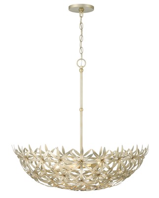 Ambry Gold Five Light Pendant from the Flower Child Collection
