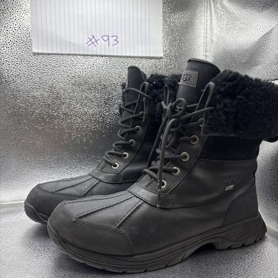 UGG Men s Butte WP Leather Boots Vibram Soles In Black Size 10