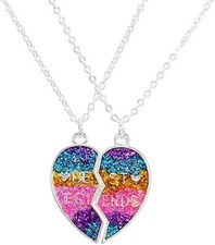 Best Friends Necklace for 2 Magnetic Split Heart Necklaces Set Friendship Gifts