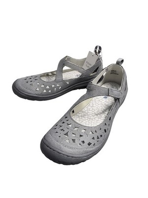 JBU by Jambu Bella Mary Jane Flats Gray Floral Cutout Comfort Shoes Women s 8.5