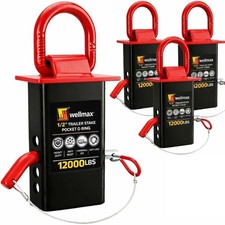Wellmax 4-pack Stake Pocket D Rings - Heavy Duty 12 Trailer Tie Down...