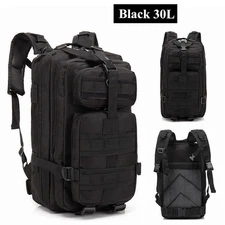 30L Outdoor Military Black Tactical Rucksack Backpack Camping Hiking Travel Bag