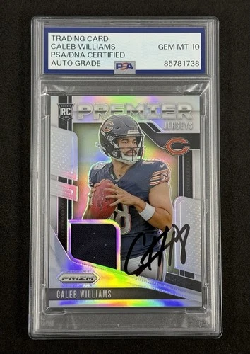 Caleb Williams Signed 2024 Panini Prizm Silver Relic Patch Auto PSA DNA Auto 10