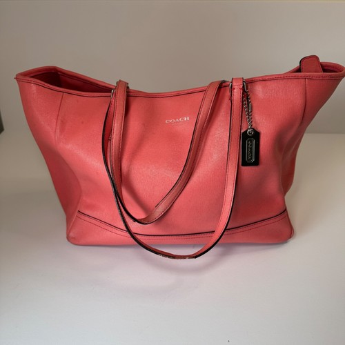 Coach Tasche Saffiano Leder Koralle Designer