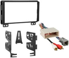 DOUBLE 2 DIN CAR STEREO AUDIO RADIO DASH KIT INSTALLATION TRIM W/ WIRING HARNESS