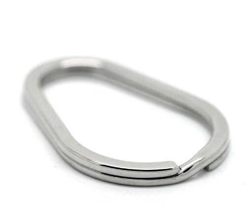 Stainless Steel Oval Split Rings Keyrings Keychains Keys Holder 4Cm X 2.8Cm(1 5/