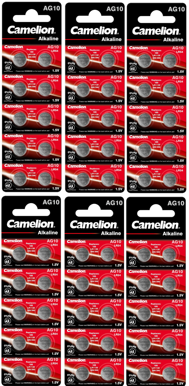 Thumbnail - 60 Stück Camelion Ag10 Knopfzellen Uhrenbatterien Knopf Zellen Lr 54