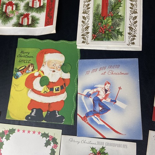 Vintage Lot Of 23 Christmas Cards 1940s-1950s BLANK - Picture 12 of 17