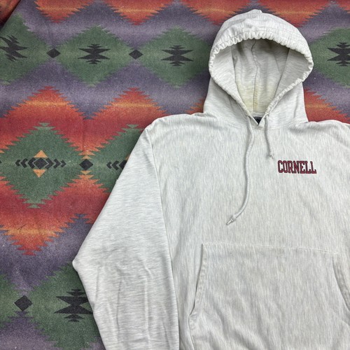 Vintage 90s Champion Cornell University Hoodie Men’s Large Gray Reverse Weave - Picture 7 of 16
