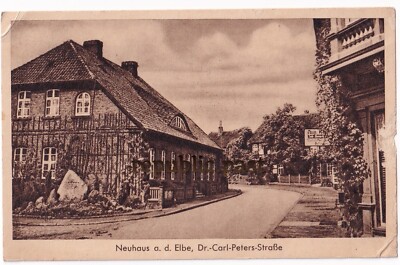Postcard postcard Neuhaus on the Elbe, Dr.-Carl-Peters-Straße (P50)