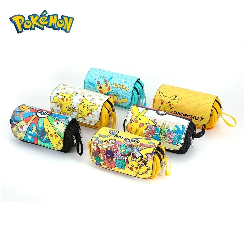Estuche Escuela Pokemon Pikatchu 2 Compartimentos Muebles Escolar Manga