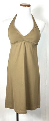 Athleta Everywhere anywhere shore Halter Dress Travel padded olive tan  small | eBay