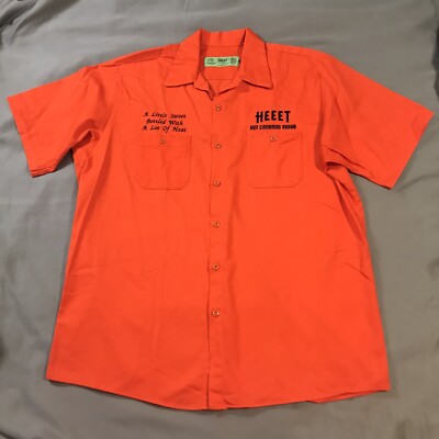 Red Kap Work Shirt Heeet Hot Cinnamon Vodka Mens XL Orange