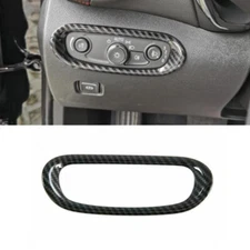 Carbon Fiber Headlight Button Switch Cover Trim For Chevrolet Blazer 2019-2023