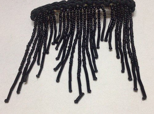 Pinza de pelo estilo aleta negra con cuentas pasador colgante 3 3/8 pulgadas de largo - Imagen 5 de 18