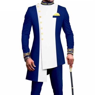 African Suit for Men Dashiki Coats and Ankara Pants 2 Piece Set Wedding Outfits