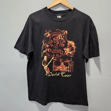Vtg Giant Aerosmith Tour Tee Size L 9 Lives World Tour