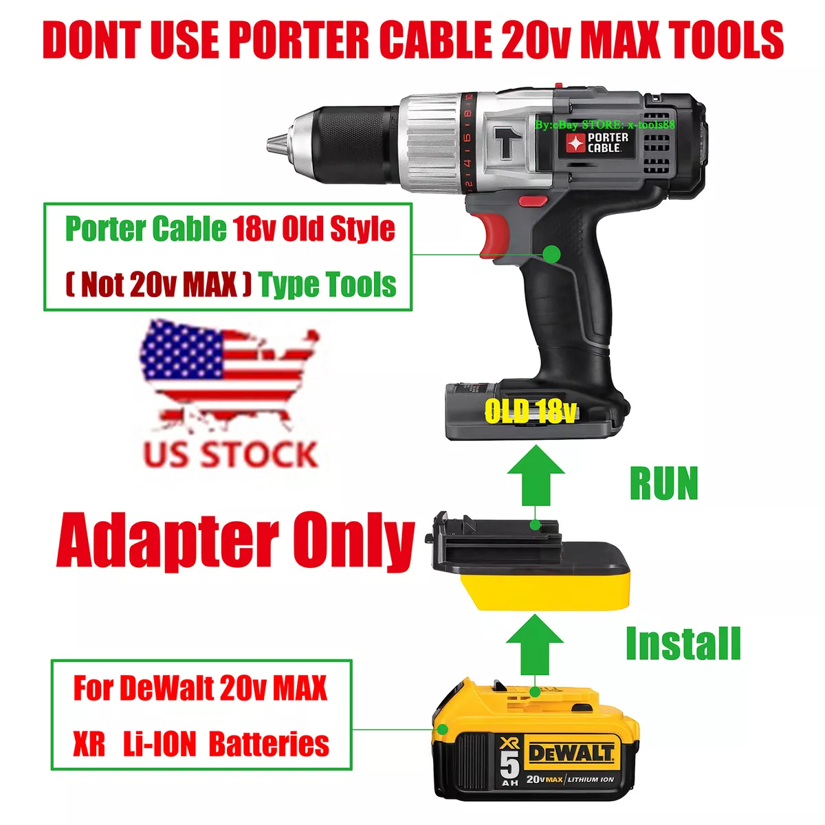 1 Adapter Upgrade for Milwaukee M12 Tool To DeWalt 20v / Milwaukee