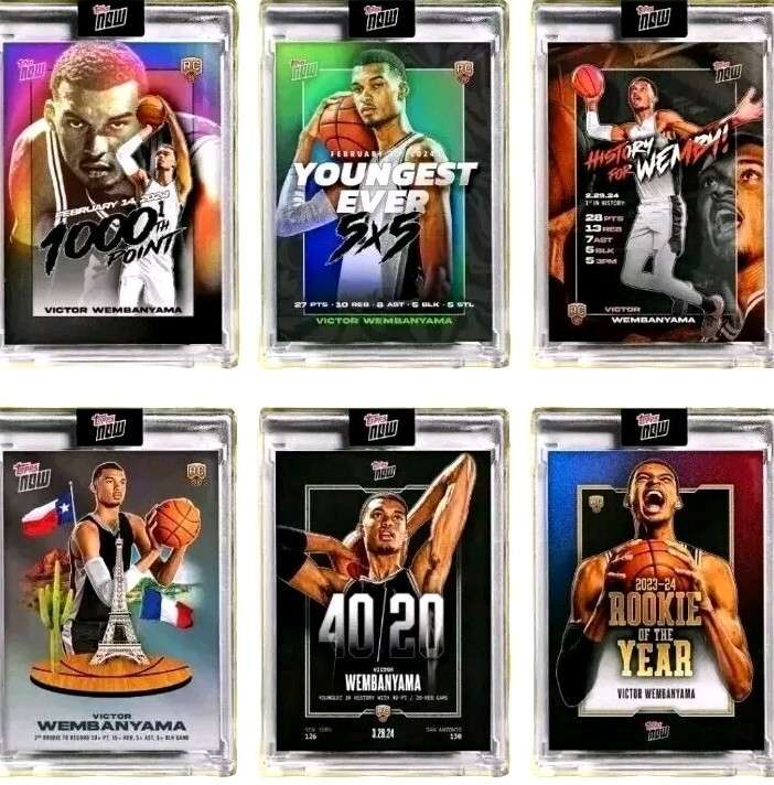 VICTOR WEMBANYAMA 2023-24 TOPPS NOW BASKETBALL CARD VW-1 VW2 VW3 VW4 VW5 VW6