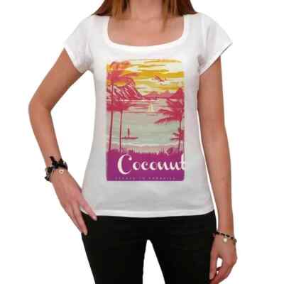 Women's Graphic T-Shirt Coconut Escape To Paradise Eco-Friendly Ladies Limited