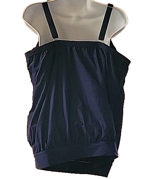 Camiseta Tankini Lands' End Para Mujer 18D Azul Marino Natación XL Abdomen Ocultar S84 Foto 3 de 4