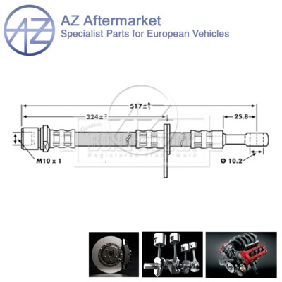 Fits Subaru Legacy Impreza Outback AZ Front Right Brake Hose 26590AE000