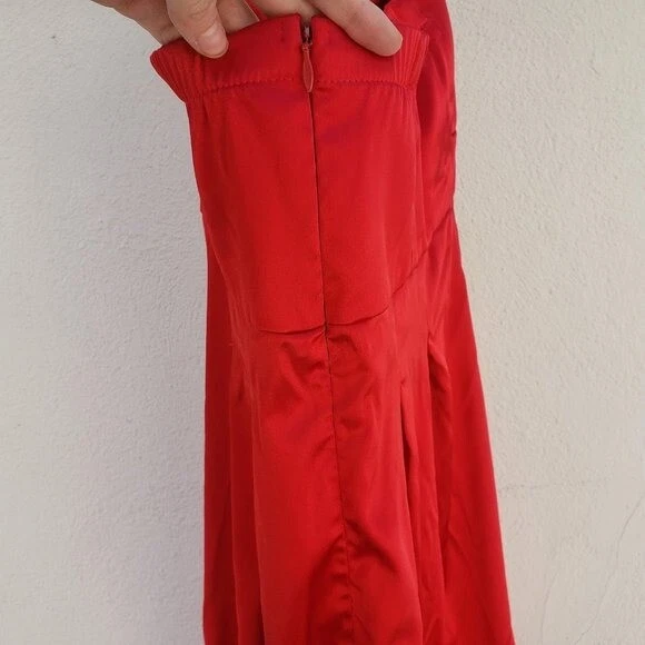 Abito donna vintage Moschino couture raso increspato rosso