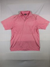 Footjoy FJ Shirt Men's Large Polo Short Sleeve Performance Golf Preppy Logo Pink