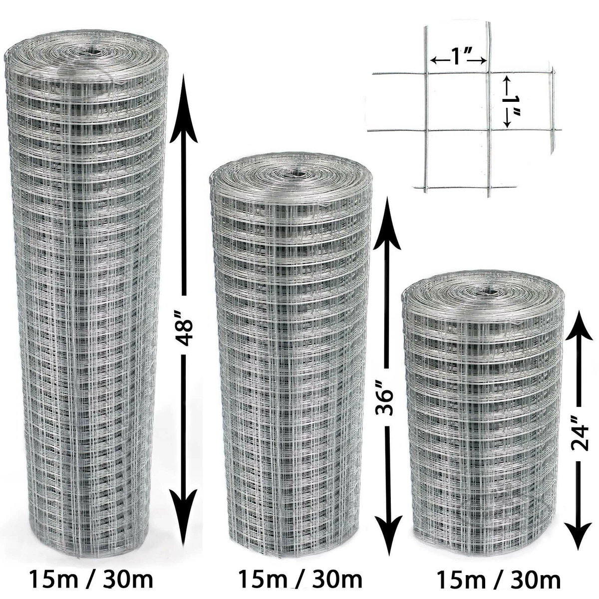 Welded Wire Mesh 1x1 Galvanised Fence Aviary Rabbit Hutch Chicken Run  Coop Pet