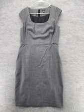 Ann Taylor Dress Womens 10 Gray Square Neck Pencil Straight
